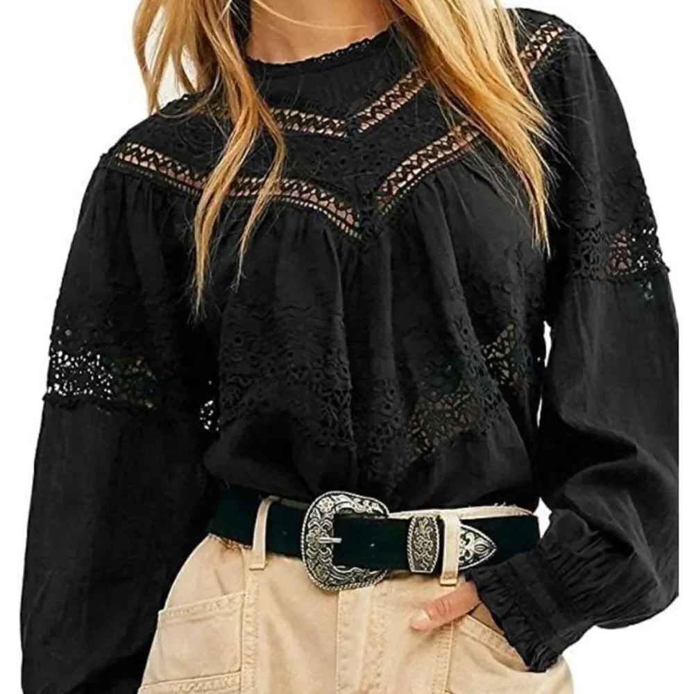FREE PEOPLE ABIGAIL VICTORIAN TOP Size S